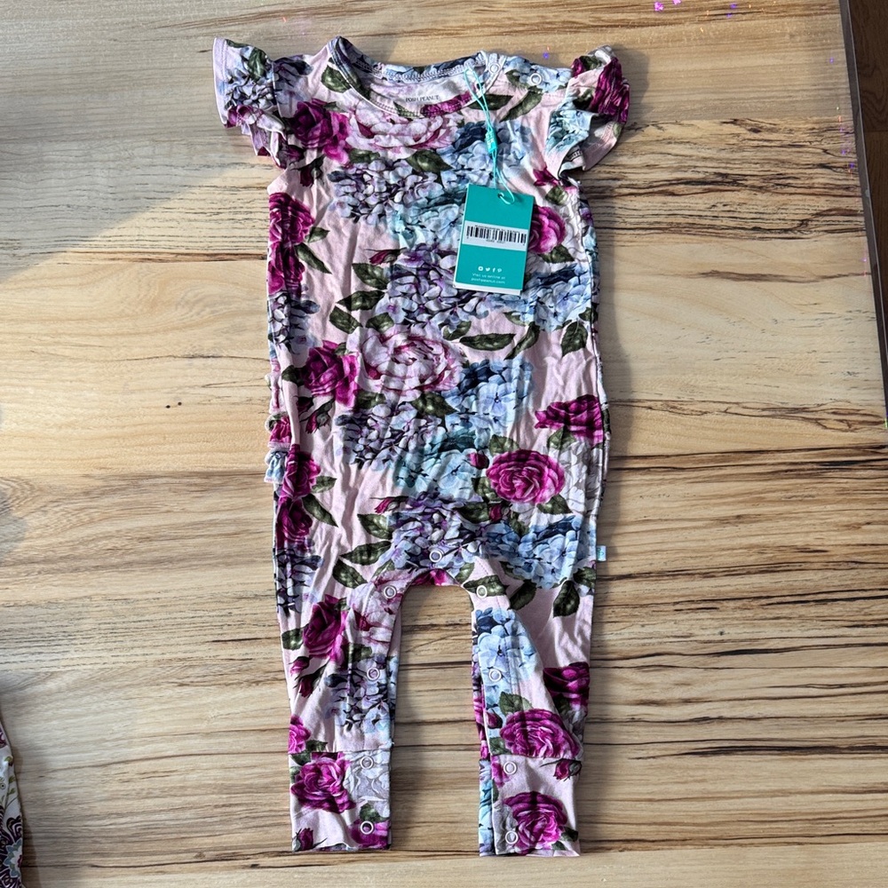 Posh Peanut 18-24 Floral Jumpsuit - Pink and Purple
